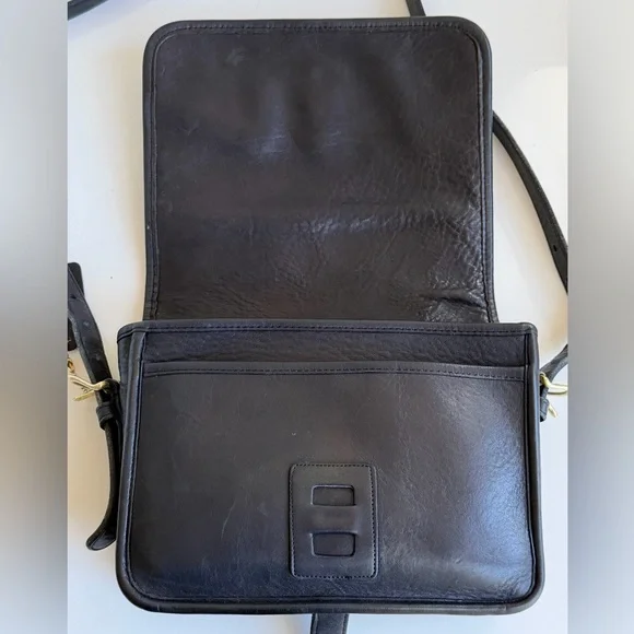 Vintage Coach Black Leather Crossbody Saddle Pouch Bag 9590 Made In NYC '80's - Picture 11 of 16